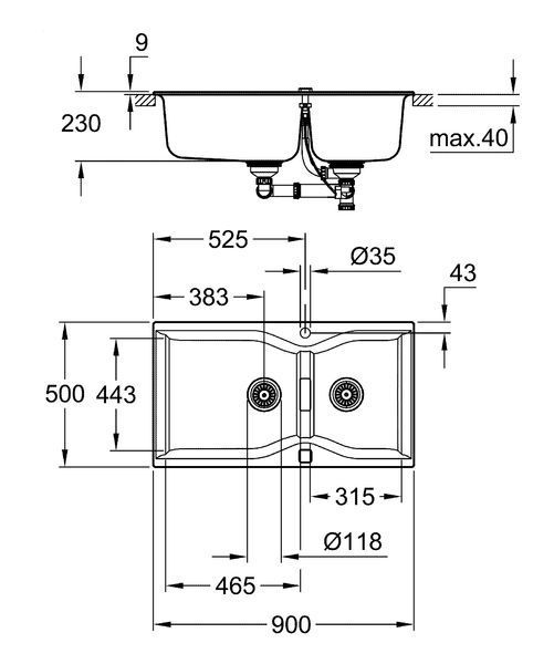 Композитна мийка для кухні Grohe K700 (31658AT0) 31658AT0 фото