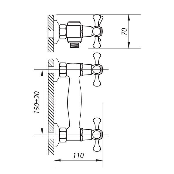 Змішувач для душу Zerix TMK5 725 (ZX0207) ZX0207 фото
