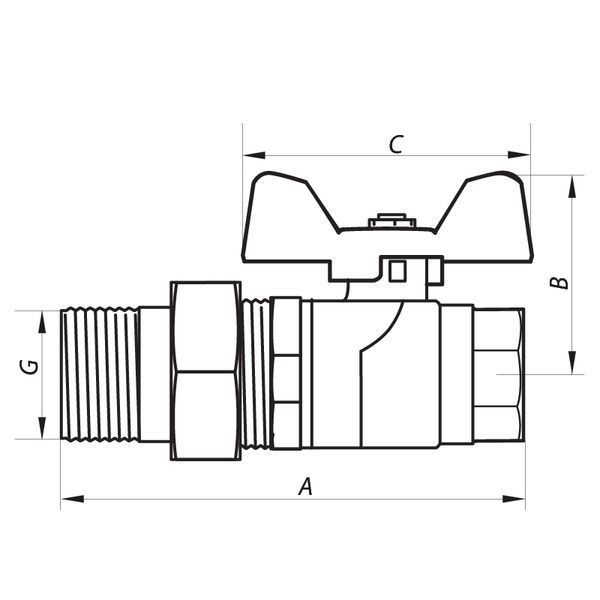 Кран кульовий з американкою 1" ГШМ (NF.921) Nolf (NF2963) NF2963 фото