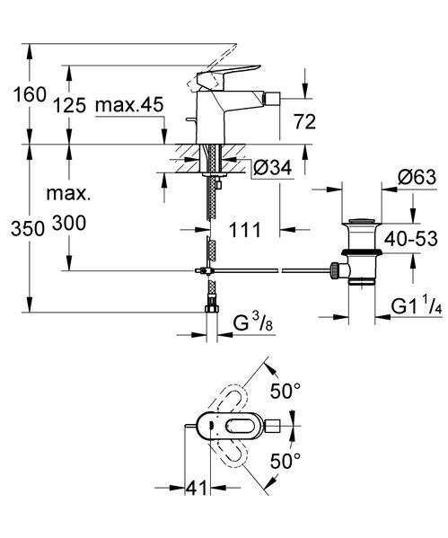 Змішувач для біде Grohe BauLoop (23338000) 23338000 фото