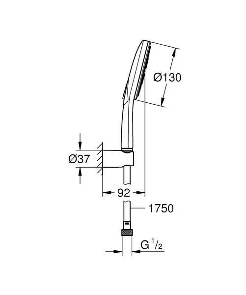 Душовий набір з тримачем, 3 режими струменя Grohe Rainshower SmartActive (26581000) 26581000 фото