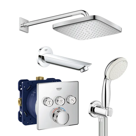 Душова система прихованого монтажу з термостатом Grohe Grohtherm SmartControl New Tempesta 250 (UA2 UA26415SC2 фото
