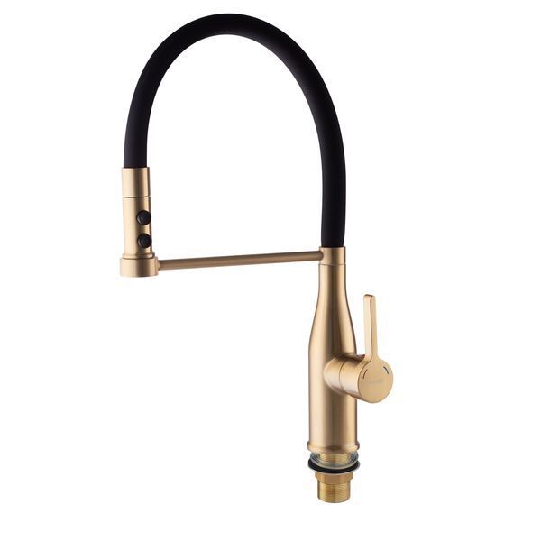 Змішувач для кухні Mixxus Premium Summer 017 BRUSHED GOLD REFL.BLACK (MI6964) MI6964 фото