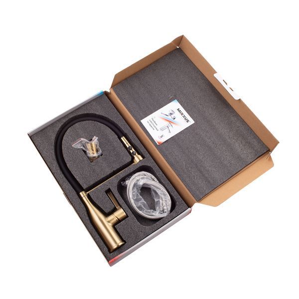 Змішувач для кухні Mixxus Premium Summer 017 BRUSHED GOLD REFL.BLACK (MI6964) MI6964 фото