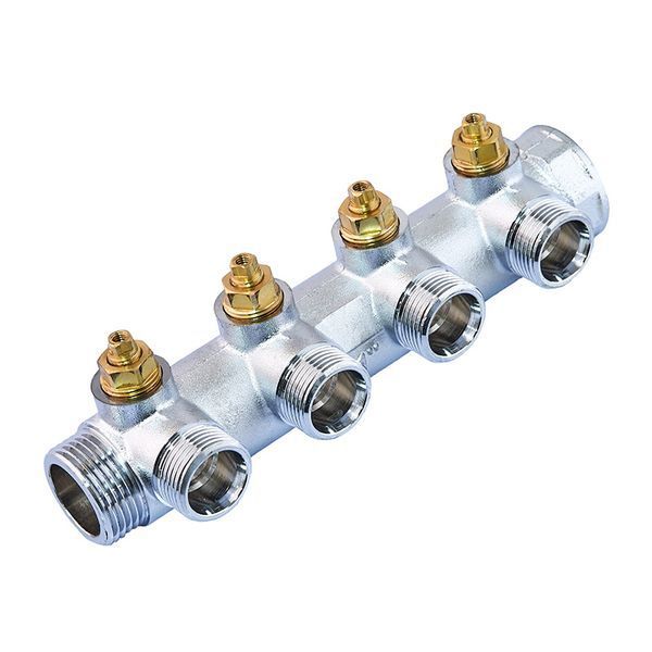 Колектор вентильний з адаптером Koer KR.1127-4 - 1"x4 - 3/4 Ways (євроконус-площина) (KR4948) KR4948 фото