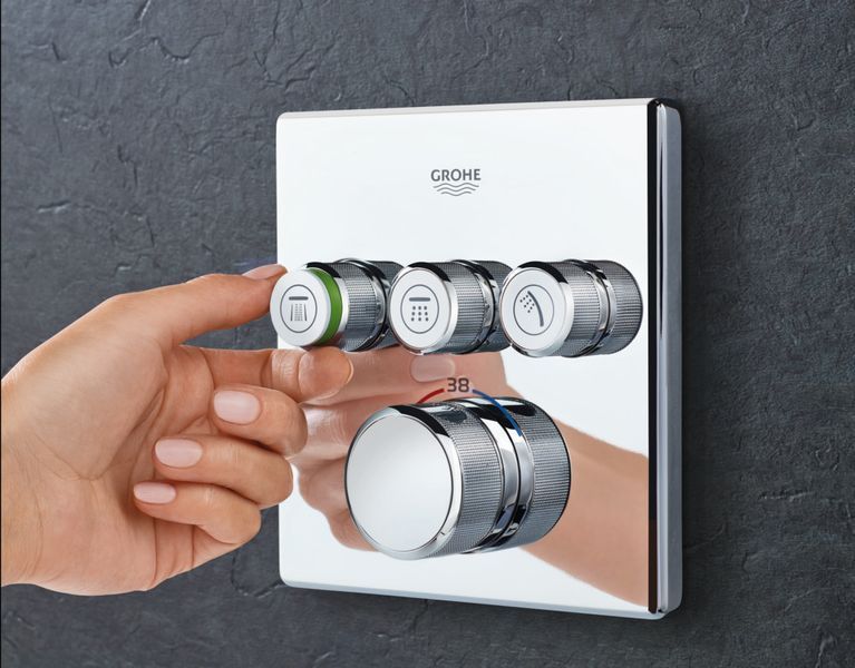 Душова система прихованого монтажу з термостатом Grohe Grohtherm SmartControl New Tempesta 250 (UA2 UA26415SC2 фото