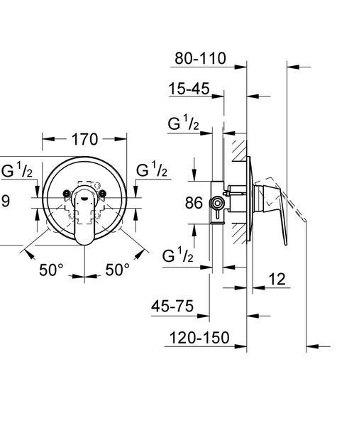 Змішувач прихованого монтажу для 1 споживача Grohe Eurosmart Cosmopolitan (32880000) 32880000 фото
