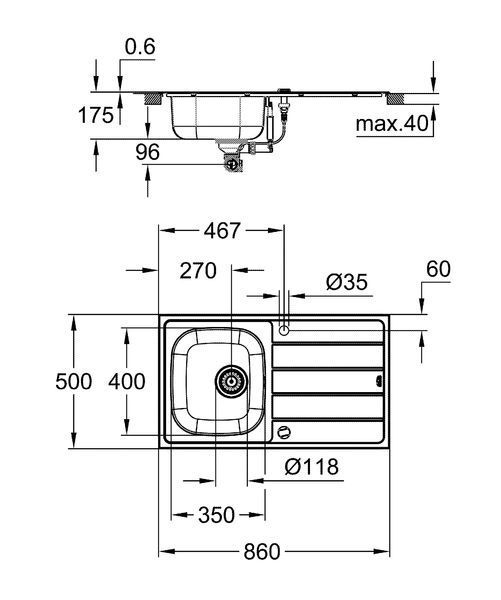 Комплект кухонної мийки і змішувача Grohe K200 (31562SD1) 31562SD1 фото