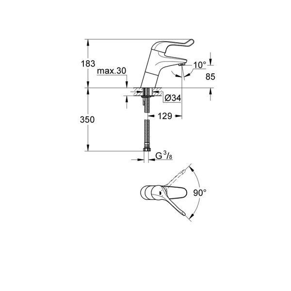 Змішувач для умивальника Grohe Euroeco Special (32790000) 32790000 фото