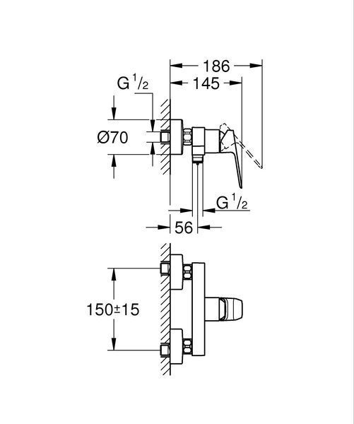 Одноважільний змішувач для душу Grohe Cubeo (1018240000) 1018240000 фото