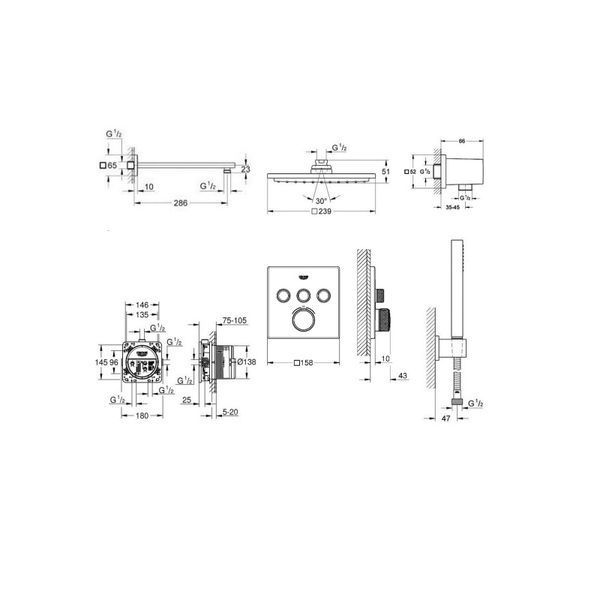 Набір для душу/ванни прихованого монтажу Grohe SmartControl (34506SC2) 34506SC2 фото