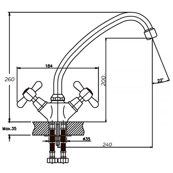 Змішувач для кухні Haiba Dominox 271 матовий (HB0076) HB0076 фото