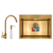 Набір Mixxus SET-6045-200x1.0-PVD-Gold (мийка + змішувач + диспенсер) (MX0589) MX0589 фото 1