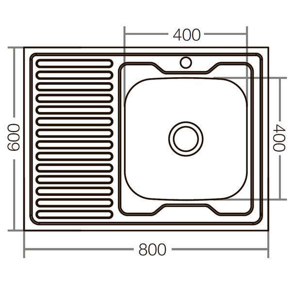 Кухонна мийка накладна ZerixZ8060R-04-160E (Satin) (ZX1619) ZX1619 фото