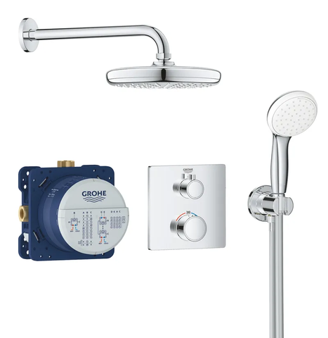 Душова система прихованого монтажу з термостатом Grohe Grohtherm Convent. Concealed (34729000) 34729000 фото