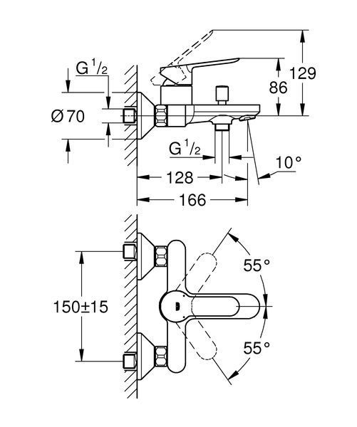Змішувач для ванни Grohe BauEdge (23605000) 23605000 фото