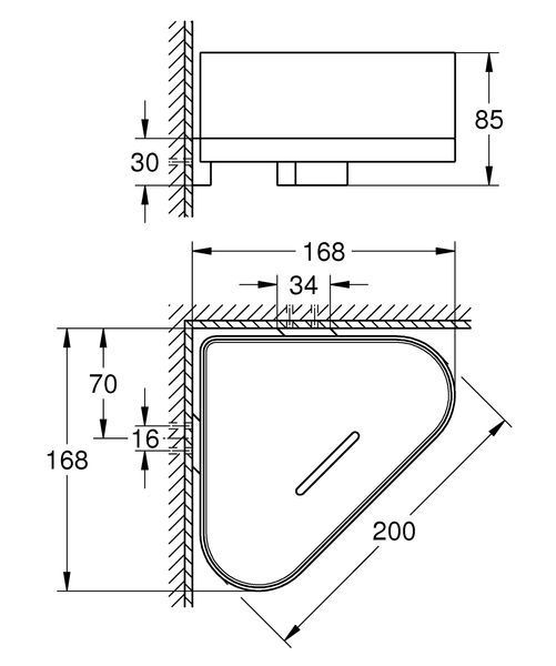 Полиця у ванну кутова Grohe Selection (41038000) 41038000 фото