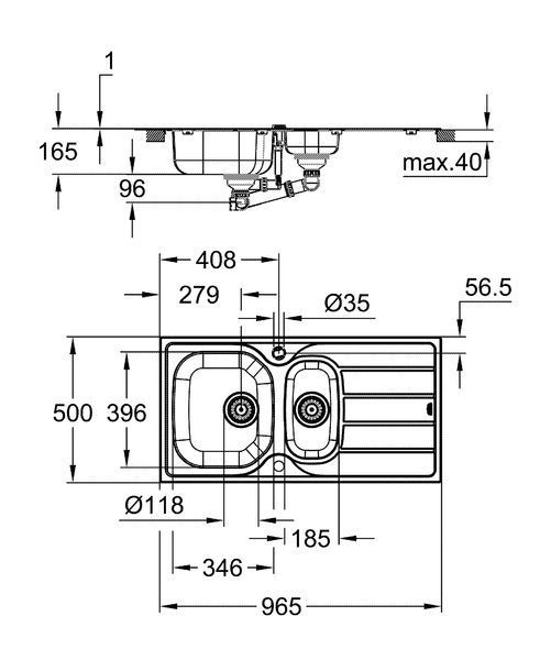 Мийка для кухні із нержавіючої сталі Grohe K200 (31564SD1) 31564SD1 фото