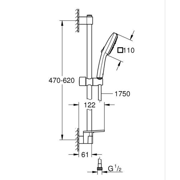 Душовий гарнітур Grohe Tempesta Cube 110, 3 режими (27929003) 27929003 фото