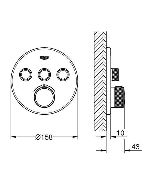 Термостат прихованого монтажу на 3 споживача Grohe Grohtherm SmartControl (29121000) 29121000 фото