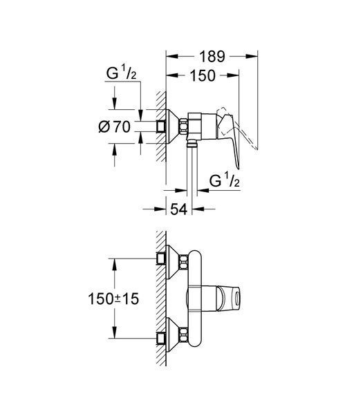 Душовий комплект 2в1 Grohe BauLoop UA26129002N (2334000+27598001) (UA26129002N) UA26129002N фото