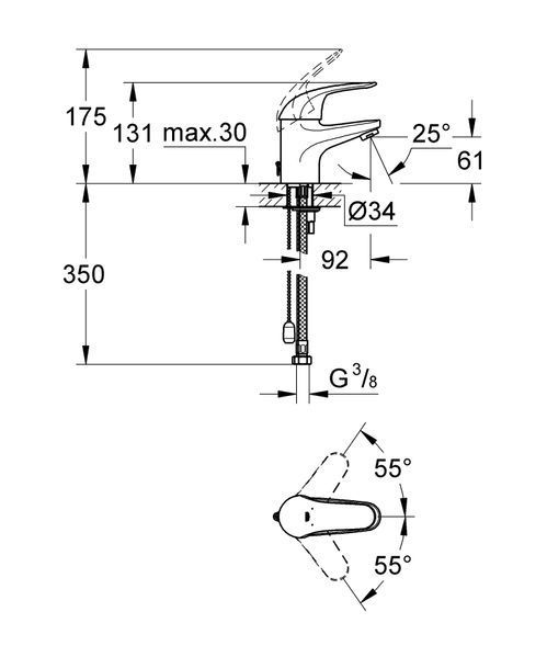 Змішувач для раковини S-розміру Grohe Euroeco New (32881000) 32881000 фото