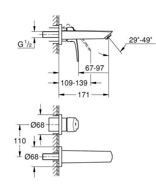 Змішувач для раковини прихованого монтажу Grohe Eurosmart New (29337003) 29337003 фото