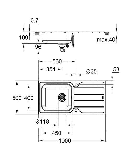 Мийка для кухні із нержавіючої сталі Grohe K500 (31563SD1) 31563SD1 фото