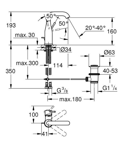 Змішувач для раковини M-розміру Grohe Essence New (23462001) 23462001 фото