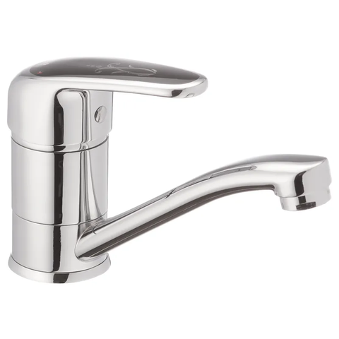 Змішувач для умивальника Haiba Magic 555 (15 см) з чорною ручкою (HB0671) HB0671 фото