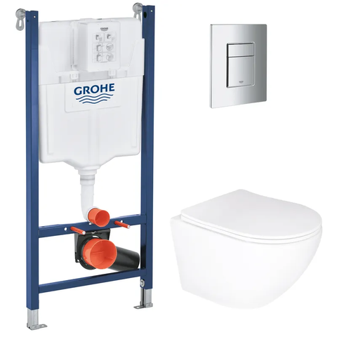 Комплект Grohe Set Унітаз ELLIPSE-0305-T3 + Інсталяція UA388400WG + панель 38732000 (388400WGELLIPS 388400WGELLIPS0305T3 фото