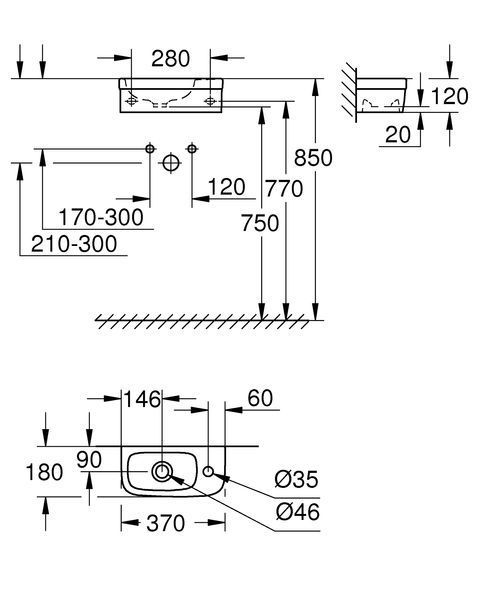 Рукомийник 37 зі PureGuard Grohe Euro Ceramic (3932700H) 3932700H фото