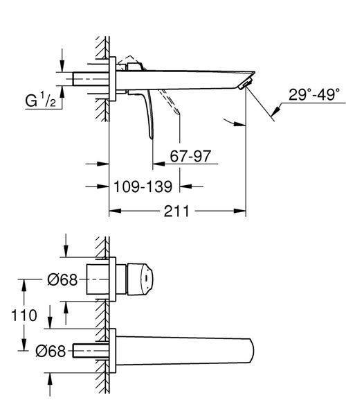 Змішувач для раковини прихованого монтажу Grohe Eurosmart New (29338003) 29338003 фото