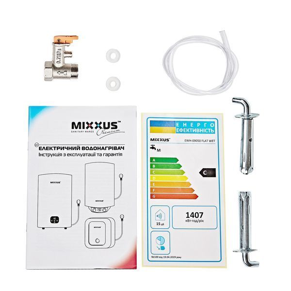Бойлер "Плоский" MIXXUS EWH-10080 FLAT DRY накопичувальний 80 л, сухий тен 2 kW (WH0598) WH0598 фото