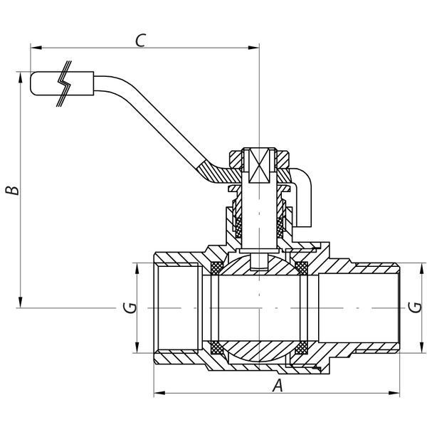 Кран кульовий СК 1 1/2" ГШР ART.607 (SK0063) SK0063 фото