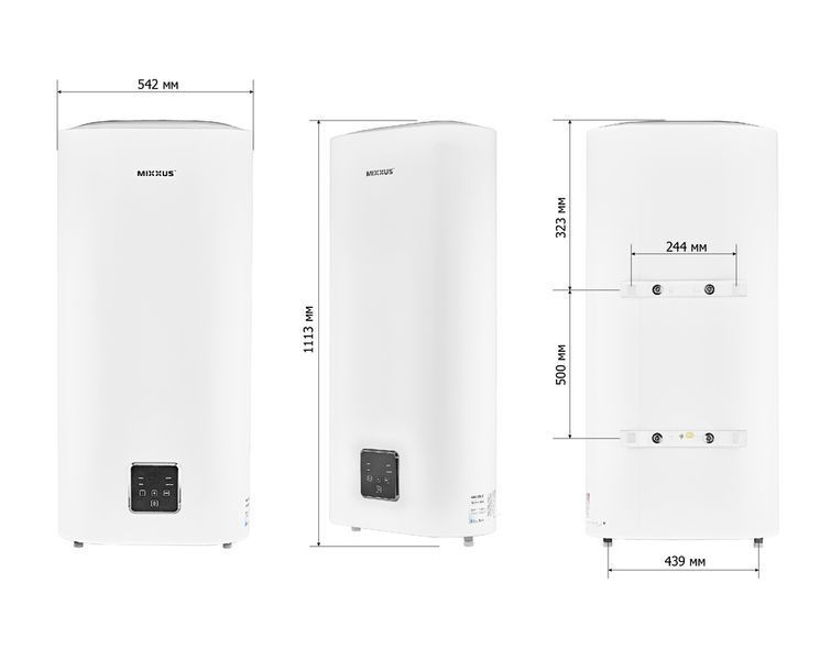 Бойлер "Плоский" MIXXUS EWH-10080 FLAT DRY накопичувальний 80 л, сухий тен 2 kW (WH0598) WH0598 фото