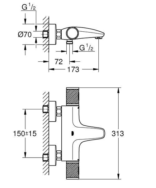 Термостат для ванни Grohe Grohtherm 1000 Performance (34779000) 34779000 фото