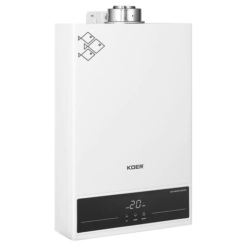 Газова колонка KOER KWH.G0312 TURBO WHITE турбована 12 л/хв, колір білий (KR5557) KR5557 фото