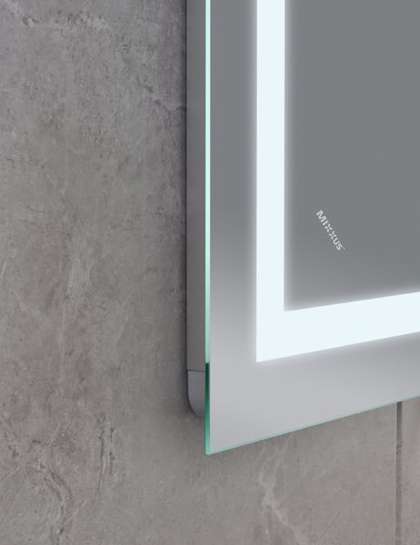 Дзеркало Mixxus WARM MR02-120x80 з Led Touch, Anti-fog, димером, регулятором яскравості, годинником MI6001 фото