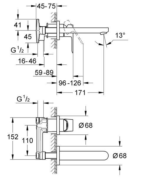 Змішувач для раковини прихованого монтажу Grohe BauLoop (20289000) 20289000 фото