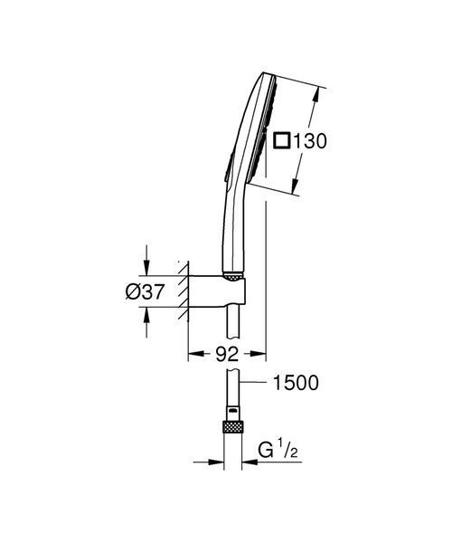 Душовий набір з тримачем, 3 режими струменя Grohe Rainshower SmartActive (26589000) 26589000 фото