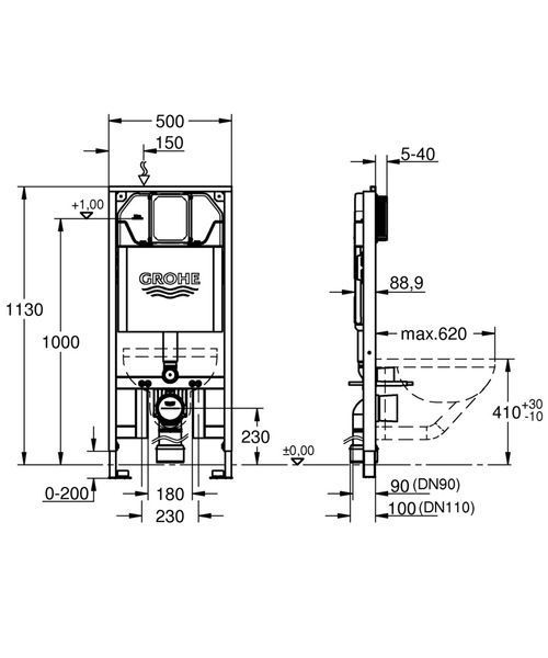 Інсталяція для унітазу Grohe Rapid SL Slim (39687000) 39687000 фото