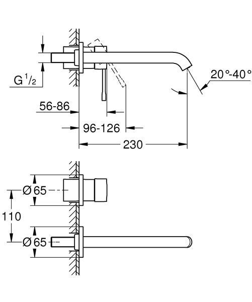 Змішувач для раковини прихованого монтажу Grohe Essence New (19967001) 19967001 фото