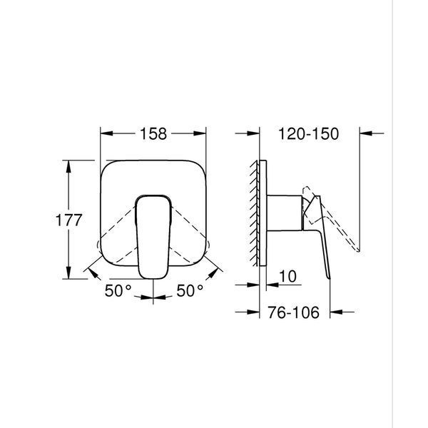 Одноважільний змішувач для душу Grohe Cubeo (1017770000) 1017770000 фото