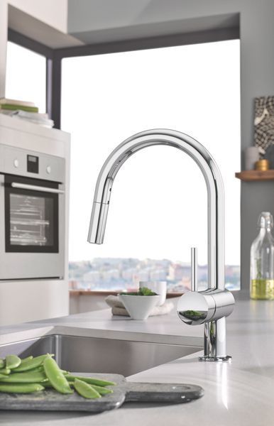 Змішувач для кухні з висувним виливом Grohe Minta (32321002) 32321002 фото