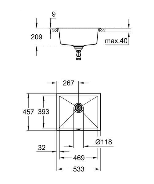 Композитна мийка для кухні Grohe K700U (31654AT0) 31654AT0 фото