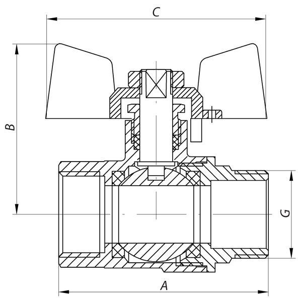 Кран кульовий СК 1" ГШМ Б/Н ART.607 (WP0109) WP0109 фото
