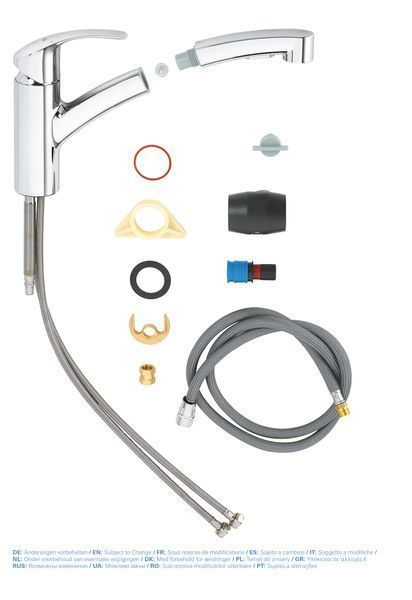 Змішувач для кухні з висувним виливом Grohe Eurosmart (30305000) 30305000 фото