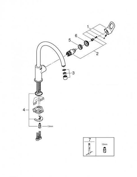 Змішувач для кухні Grohe BauLoop (31368000) 31368000 фото