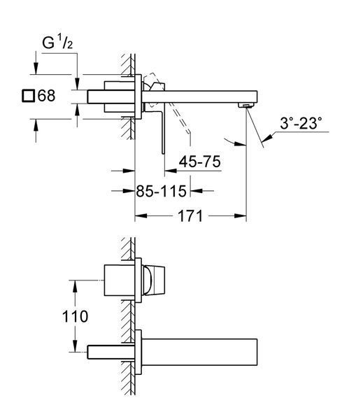 Змішувач для раковини прихованого монтажу Grohe Eurocube (19895000) 19895000 фото